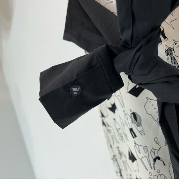 diana vapsve vintage skirt graphic people print social art design black a line s - Picture 3 of 7